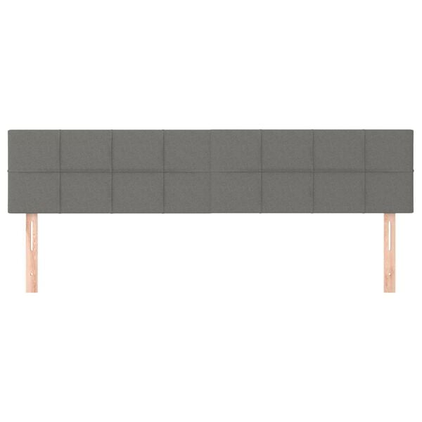 vidaXL T&ecirc;tes de lit Gris fonc&eacute; 180x5x78/88 cm Tissu