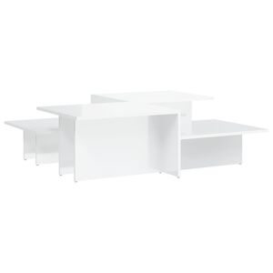 vidaXL Tables basses 2 pcs blanc brillant bois d'ing&eacute;nierie