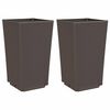 vidaXL Jardinières 2 pcs marron 32,5x32,5x57 cm polypropylène