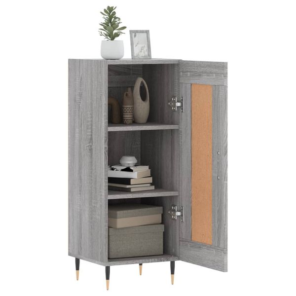 vidaXL Buffet Sonoma gris 34,5x34x90 cm Bois d'ingénierie
