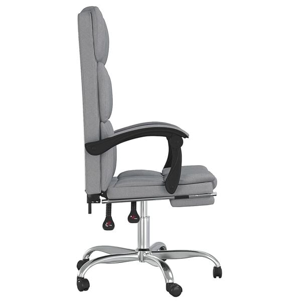vidaXL Fauteuil inclinable de bureau Gris clair Tissu