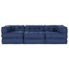 vidaXL Canapé modulaire 3 pcs Indigo tissu