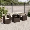 vidaXL Salon de jardin avec coussins 6 pcs marron r&eacute;sine tress&eacute;e
