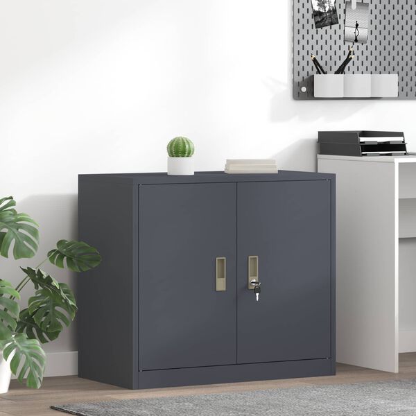 vidaXL Armoire de rangement Anthracite 80 x 40 x 70 cm Acier