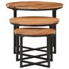 vidaXL Tables basses gigognes 3 pcs bois massif d'acacia et fer