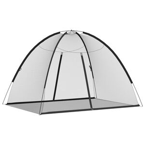 vidaXL Moustiquaire mongole avec portes 220 maille noir 200x150x140 cm
