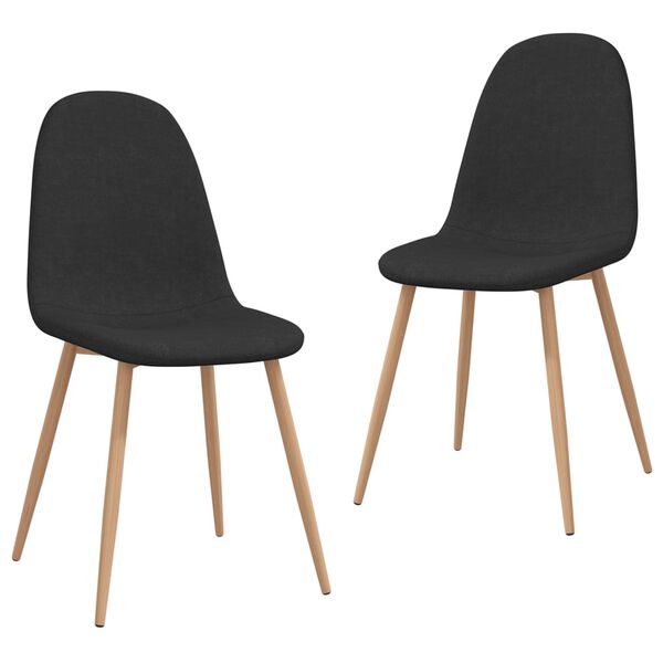 vidaXL Chaises à manger lot de 2 noir tissu