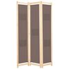 vidaXL Cloison de s&eacute;paration 3 panneaux Marron 120x170x4 cm Tissu