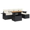 vidaXL Salon de jardin 6 pcs avec coussins noir r&eacute;sine tress&eacute;e