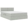 vidaXL Lit de Rangement avec matelas Gris clair 140 x 190 cm Velours
