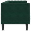 vidaXL Canap&eacute; Chesterfield avec traversins 3 places vert fonc&eacute; velours