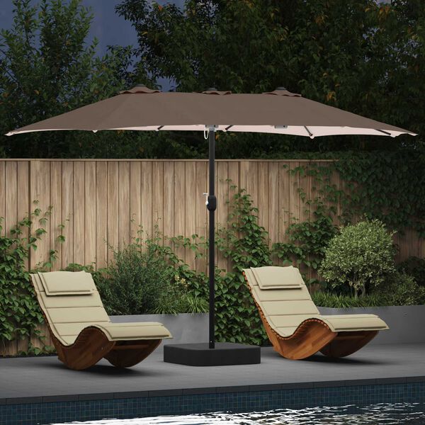 vidaXL Parasol de jardin Taupe 385 x 209 x 244 cm Polyester