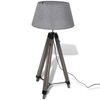 vidaXL Lampadaire tr&eacute;pied r&eacute;glable en bois et abat-jour en tissu Gris