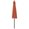 vidaXL Parasol de balcon et m&acirc;t en aluminium Terre cuite 300x155x223cm