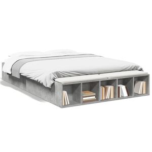vidaXL Cadre de lit sans matelas gris b&eacute;ton 160x200 cm