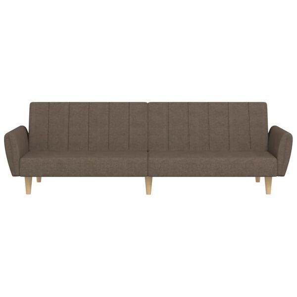 vidaXL Canap&eacute;-lit &agrave; 2 places Taupe Tissu