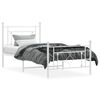 vidaXL Cadre de lit m&eacute;tal sans matelas avec pied de lit blanc 90x190cm