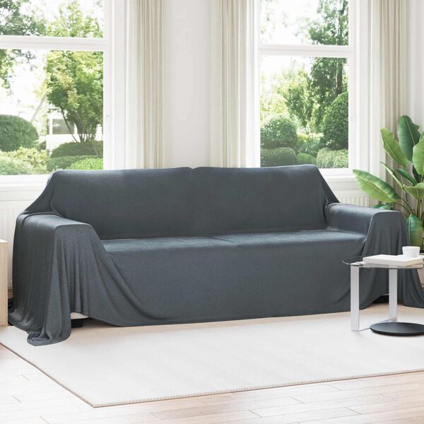 vidaXL Couvertures &agrave; jeter 6 pcs Gris fonc&eacute; 350 x 270 cm Toison