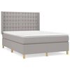 vidaXL Sommier &agrave; lattes de lit avec matelas Gris clair 140x200cm Tissu