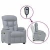 vidaXL Fauteuil de massage inclinable Gris clair Tissu