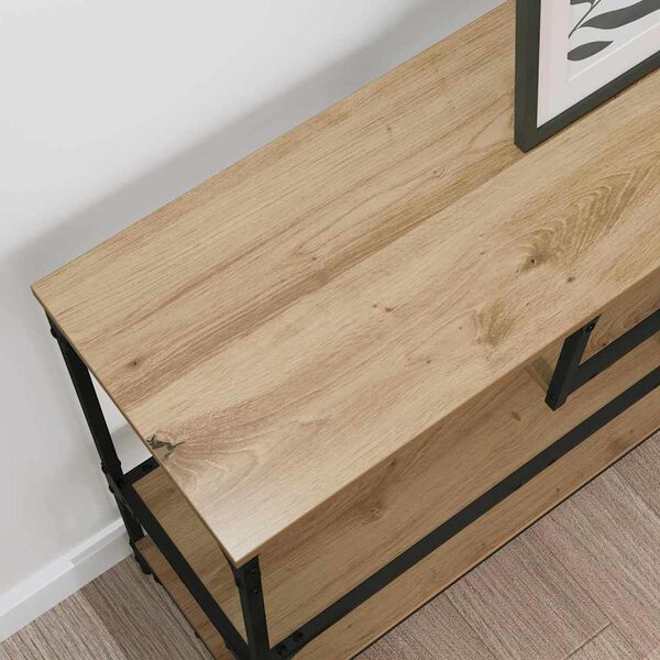 vidaXL Table console avec &eacute;tag&egrave;re Ch&ecirc;ne artisanal 100 x 30 x 75 cm