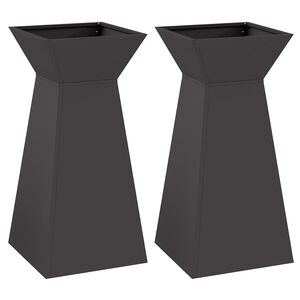 vidaXL Jardini&egrave;re &agrave; pilier 2 pc Noir 35 x 35 x 73 cm