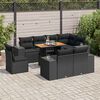 vidaXL Salon de jardin 9 pcs avec coussins noir r&eacute;sine tress&eacute;e