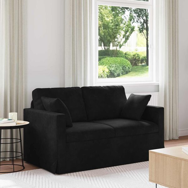 vidaXL Canap&eacute; Noir 138 x 78 x 80 cm Velours