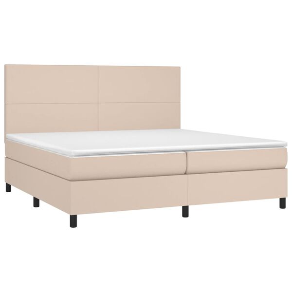 vidaXL Sommier &agrave; lattes de lit avec matelas Cappuccino 200x200 cm