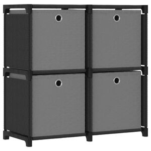 vidaXL &Eacute;tag&egrave;re &agrave; 4 cubes avec bo&icirc;tes Noir 69x30x72,5 cm Tissu