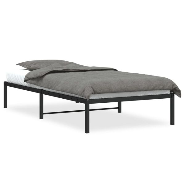 vidaXL Cadre de lit m&eacute;tal sans matelas noir 100x200 cm