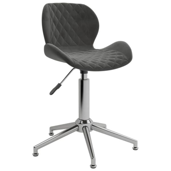 vidaXL Chaises pivotantes &agrave; manger lot de 2 gris fonc&eacute; velours