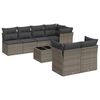 vidaXL Salon de jardin 8 pcs avec coussins gris r&eacute;sine tress&eacute;e