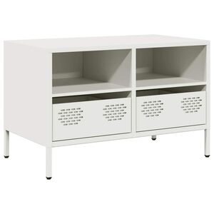 vidaXL Meuble TV blanc 68x39x43,5 cm acier lamin&eacute; &agrave; froid