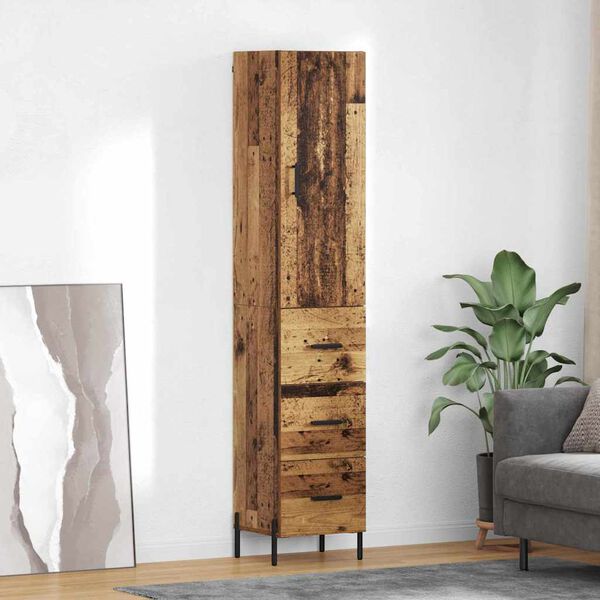 vidaXL Haut Armoire Bois Ancien 34,5 x 34 x 180 cm Bois d'ing&eacute;nierie
