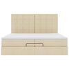 VidaXL Cadre de lit ottoman avec matelas cr&egrave;me 200x200cm tissu