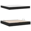 vidaXL Lit avec rangement et matelas Noir 200 x 200 cm Polyester