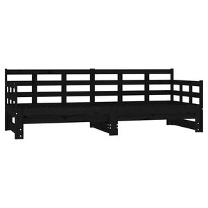 vidaXL Lit coulissant sans matelas noir 2x(90x190) cm