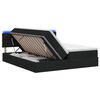 vidaXL Lit de rangement LED avec matelas Noir 200 x 200 cm Tissu