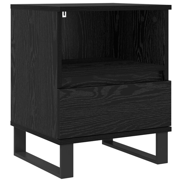 vidaXL Armoire de lit Ch&ecirc;ne noir 40 x 35 x 50 cm Bois d'ing&eacute;nierie
