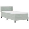 vidaXL Lit &agrave; ressorts avec matelas Gris clair 200 x 90 cm Polyester