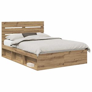 vidaXL Cadre de lit Ch&ecirc;ne artisan 150 x 200 cm Bois de pin massif