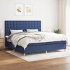 vidaXL Sommier &agrave; lattes de lit avec matelas Bleu 200x200 cm Tissu