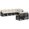 vidaXL Ensemble de canap&eacute; de jardin 8 pcs Noir polyrotin