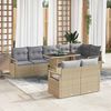 vidaXL Ensemble de canap&eacute; de jardin 9 pcs beige et gris clair