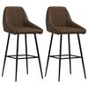 vidaXL Tabourets de bar lot de 2 marron fonc&eacute; similicuir