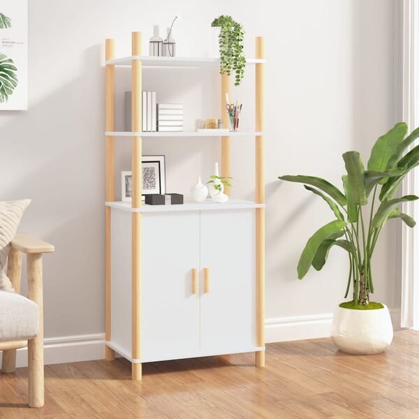vidaXL Buffet haut Blanc 60x40x141 cm Bois d'ing&eacute;nierie
