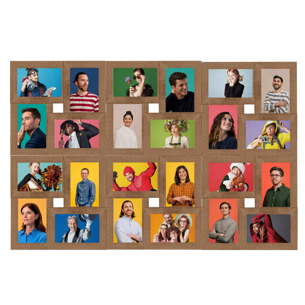 vidaXL Collage de cadres photo de photo 24x(13x18 cm) Marron clair MDF