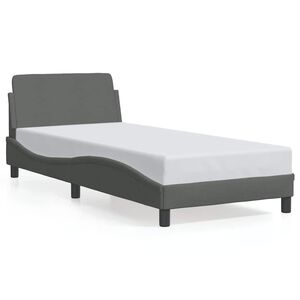 vidaXL Cadre de lit Dover gris fonc&eacute; 80x200 cm tissu