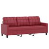 vidaXL Ensemble de canapés 2 pcs et coussins rouge bordeaux similicuir